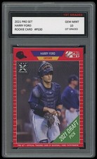 HARRY FORD 2021 PRO SET (LEAF) 1ST GRADED 10 ROOKIE CARD RC #PS30 MARINERS