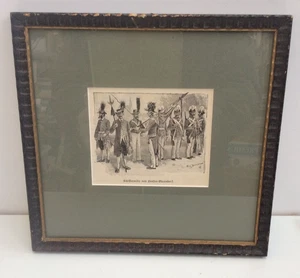 Orig. Holzstich 1890 Schiffermiliz Laufen-Oberndorf Fritz Bergen - Bild 1 von 7