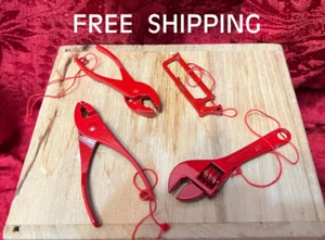 CHRISTMAS ~ Estate Find Christmas Mini Red Pliers, Wrench, Tools Ornament 2-1/2" - Picture 1 of 3