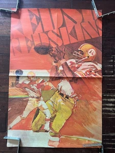 VINTAGE 1971 WASHINGTON REDSKINS 24X36 FOOTBALL POSTER RARE ORIGINAL HUGE - Picture 1 of 9