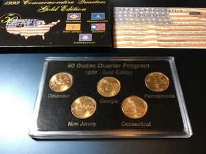 SIX SETS '99State Quarters 24 K Gold Layered. Celebrate US First Five States. !! - Picture 1 of 1