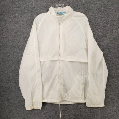 Chaqueta Woolrich Teton DE COLECCIÓN Para Hombre L Grande Blanca Cortavientos Cremallera Completa Embalable Foto 1 de 4