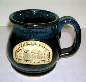 Stoneware Pottery Blue Drip Glaze Potbelly Coffee Mug Friendship Hill A Gallatin - Picture 1 of 6