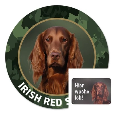 Irish Setter Autoaufkleber Sticker, Zaunschild Hundeschild Hier wache ich, Jagd - Bild 1 von 4