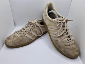 Scarpe da ginnastica uomo Adidas Originals Gazelle marrone beige scamosciate taglia UK 9 sneakers - Foto 1 di 10