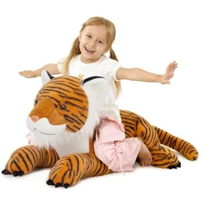  Giant Tiger Stuffed Animal - 46” Realistic Tiger Plush Toy for Boy Gute tiger - Picture 1 of 7
