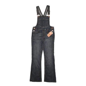 HIPPIE GIRL NEW $40 Flare Leg Denim Overalls Dark Wash Adjustable Girl's 8 - Picture 1 of 4