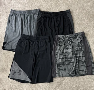Lot of 4 Men's Large Under Armour & Nike Shorts Athletic, Black, Gray EUC - Picture 1 of 5