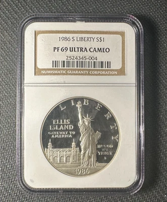 NGC PF69 ULTRA CAMEO 1986 S Liberty S$1 🇺🇸 - Image 1 of 2