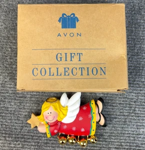 Vintage 1980’s Avon Fridge Jingle Magnet Angel Christmas Xmas Brass Bells Boxed - Picture 1 of 8