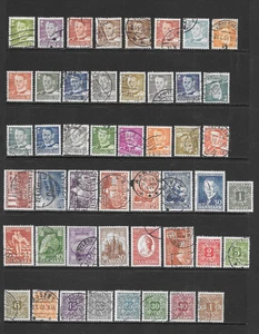 DENMARK   VARIOUS USED POSTAGE ISSUES   1934 to 1954 - Picture 1 of 2