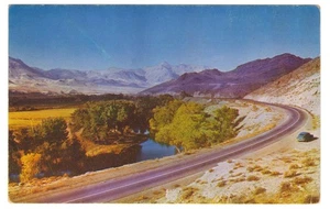 Nevada Landscape near Reno Postcard Cross Country Highways Curving Through NV - Picture 1 of 2