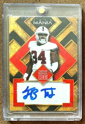 2022 Wild Card Auto Mania #AM-SQ43 Thomas Booker /4 Autograph SSP RC Raiders - Image 1 of 2