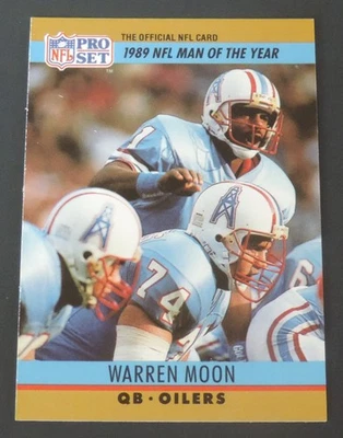 1990 PRO SET FACT CINCINNATI WARREN MOON CARD #4 EXTREMELY RARE OILERS L@@K - Image 1 of 2