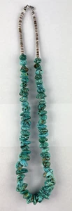 Vintage Chunky Southwest Turquoise & Shell Necklace 27, 1/2" 61 Pieces Turquoise - Picture 1 of 18
