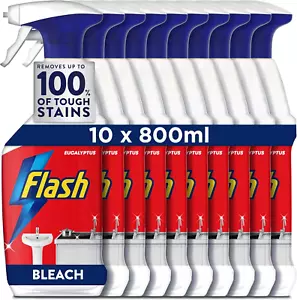 Flash Multi Purpose Bleach Cleaning Spray For Hard Surfaces 800ML x 10 - Picture 1 of 11