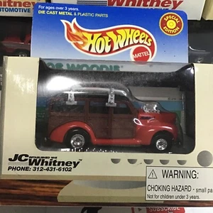 1999 Hot Wheels JC Whitney Red 40S Woodie W Surfboards 1/64 Die Cast MIB - Picture 1 of 6