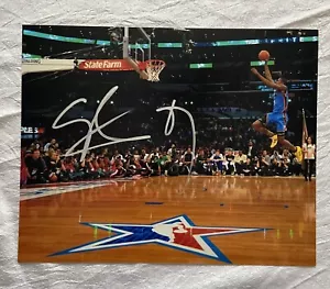 10x8 Autographed Photo Serge Ibaka Oklahoma City Thunder Slam Dunk Contest NoCOA - Picture 1 of 3