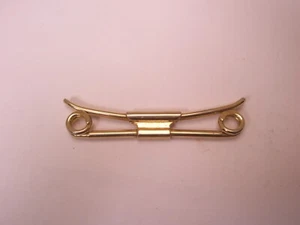 1-11/16" Round Wire, Curled Ends, Gold Tone Vintage SWANK Collar Bar L233 - Picture 1 of 6
