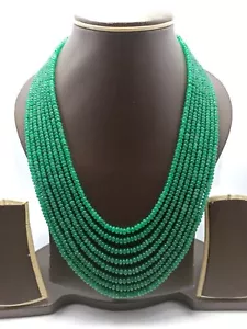 Natürlicher Smaragd Beryll Gefärbt Glatt Rondell Perlen 583 Karat 53.3cm 8 Line - Bild 1 von 8