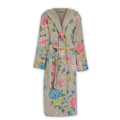 PiP Studio Bademantel Good Evening Khaki Sauna Morgen Mantel Blumen Frottier - Bild 1 von 3