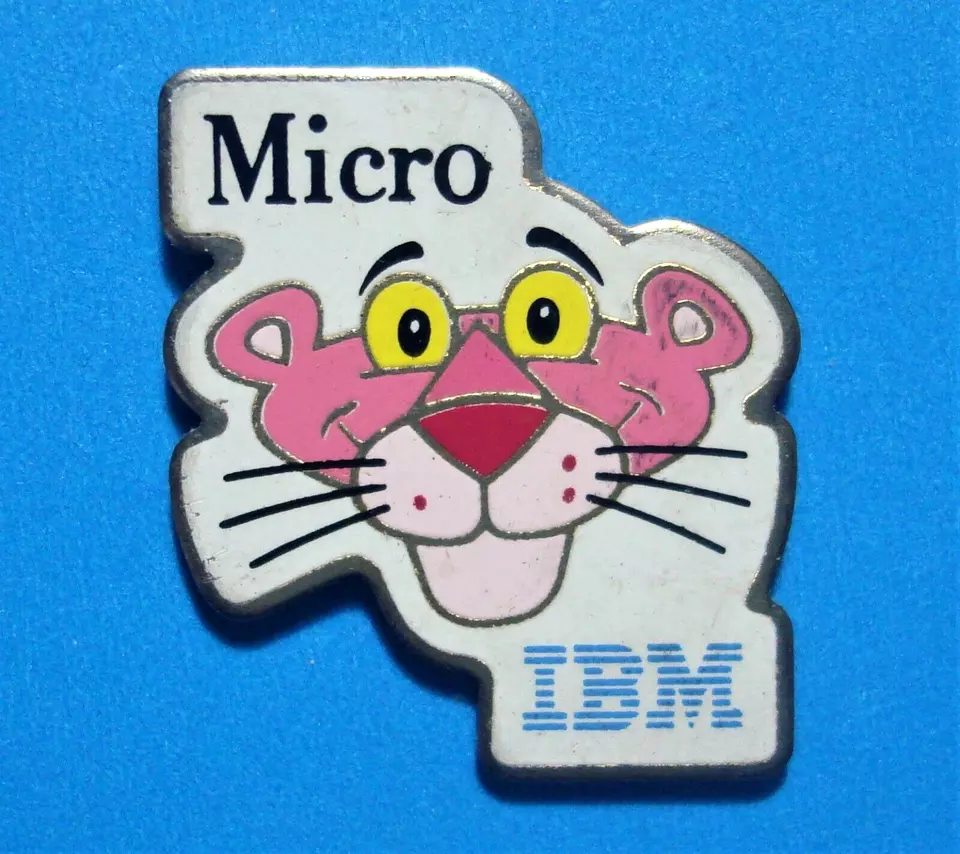 IBM - PINK PANTHER - MICRO IBM - VINTAGE 1993 UNITED ARTISTS LAPEL PIN - HAT PIN - Image 1 of 1
