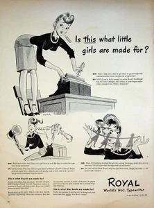 Máquina de escribir Royal 1944 anuncio impreso vintage años 40 de qué están hechas las niñas - Imagen 1 de 1