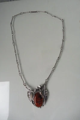 Bella Collana In Argento 925 Con Ambra - Immagine 1 di 4