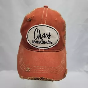 Chaos Coordinator Kappe Distressed orange Truckermütze Netz Druckknopflasche KOSTENLOSER VERSAND - Bild 1 von 6