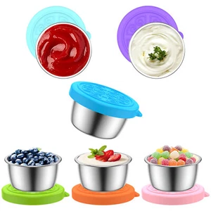 6 Pcs Salad Dressing Containers 1.5oz Mini Stainless Steel Food Storage ☏ - Picture 1 of 11
