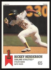 1991 Panini Canadian Top 15 #45 Rickey Henderson