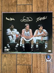 Larry Bird Kevin McHale Robert Parish Signed Celtics Spotlight 16X20 Photo BAS - Picture 1 of 7