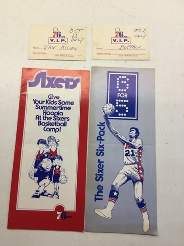 Vintage Philadelphia 76ers NBA Basketball Camp And Ticket Order Forms VIP Passes Cover