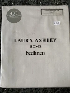 Coppia di federe Oxford Laura Ashley argento raso 400TC - Foto 1 di 3