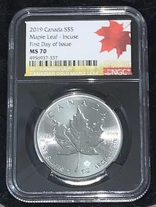 2019 S$5 Canada Maple Leaf 40 Anniversary Release MS70 First Day 79-19,1at1290,o - Picture 1 of 6