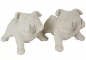 Bulldog Gift, Unpainted Cruet Set Handmade by Blue Witch - Picture 1 of 2