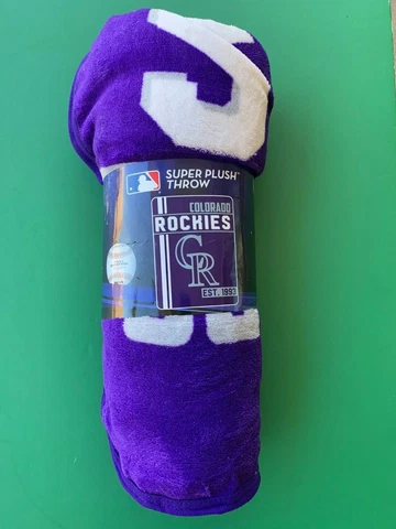 COLORADO ROCKIES SUPER PLUSH THROW BLANKET 46" x 60" OFFICIAL MLB LICENSED NEW Cover