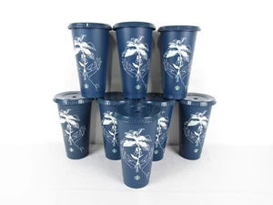 8 Starbucks 2022 Earth Day Venti Cup w Lids 24oz Reusable Sip Sustainably Blue - Picture 1 of 4