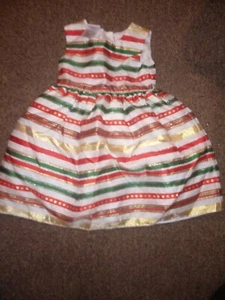 BLUEBERI BOULEVARD CHRISTMAS HOLIDAYS RED/GREEN/WHITE STRIPE DRESS SIZE 5 GIRLS - Picture 1 of 6
