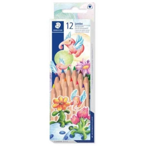 Staedtler Jumbo Coloured Pencils Classic Triangular Design Pack of 12 Assorted - Picture 1 of 1
