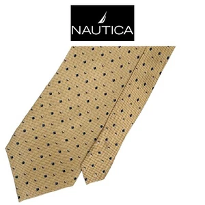 Nautica Brown Tie - 2 Tone Black Brown Miro Diamonds Pattern 100% Silk necktie - Picture 1 of 12
