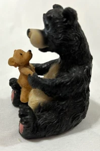 Black 3" Bear with Baby Figurine - Picture 1 of 3