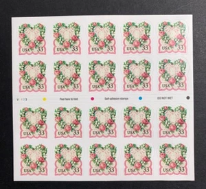 U.S. Stamps SC #3274a. Love: Victorian Heart 33¢ Sheet of 20 - Picture 1 of 2