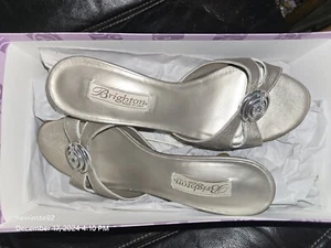 Brighton Tenor Womens Kitten 8 M Slip On Sandal Shoes Made In Italy In Box - Picture 1 of 9