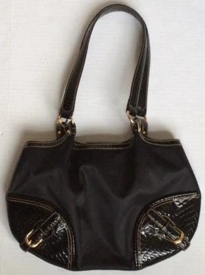 Cartera para mujer Maxx New York Signature - tela negra y charol sintético cocodrilo Foto 1 de 4