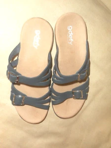 GRAVITY DEFYER ORTAL WOMEN'S ORTHOTIC COMFORT SANDAL BLUE LEATHER 10 - Picture 1 of 9