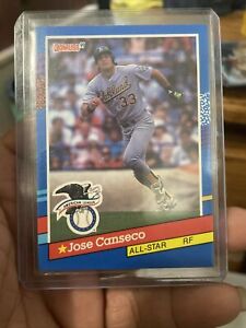 1990 Leaf Jose Canseco #50 ~ Rare ~ STATS  ERROR ~ All Star Rookie Baseball Card