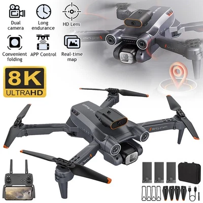 8K Drohne Dual Kamera RC Quadcopter Faltbar WiFi HD Mini Selfie Drohne Spielzeug - Bild 1 von 4