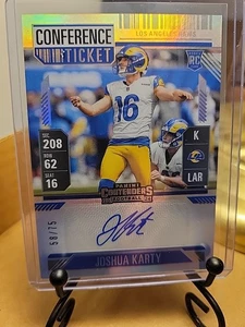 2024 CONTENDERS JOSHUA KARTY CONFERENCE TICKET RC AUTO /75 RAMS No. 245 - Picture 1 of 2