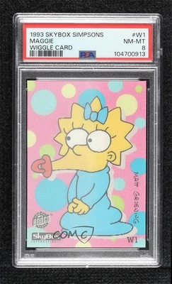 1993 SkyBox Bongo Comics Simpsons Wiggle Cards Maggie Simpson #W1 PSA 8 - Image 1 of 4